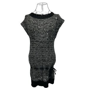 Black and Gray vintage Italian Knit Dress
